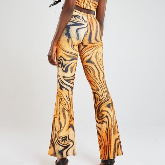 Jaded London Flared Bootcut Pull On Women Pants Size USA 6 Tiger Print - Picture 2 of 13